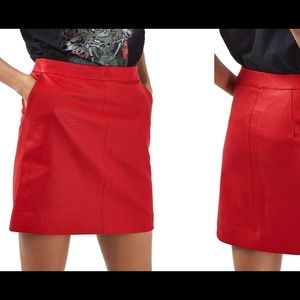 Topshop Faux Leather Mini Skirt